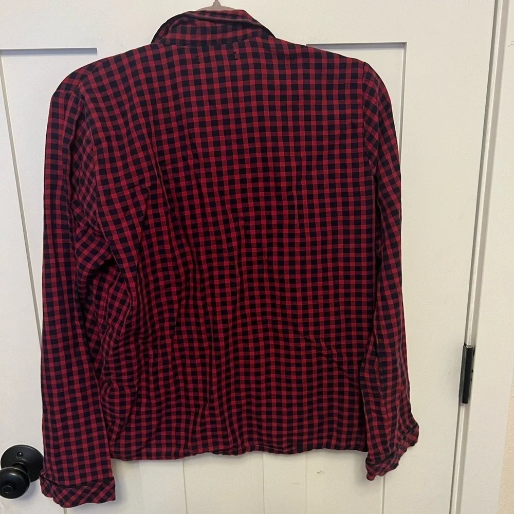 MADEWELL Red Gingham Plaid Button Down Pajama Top Size M